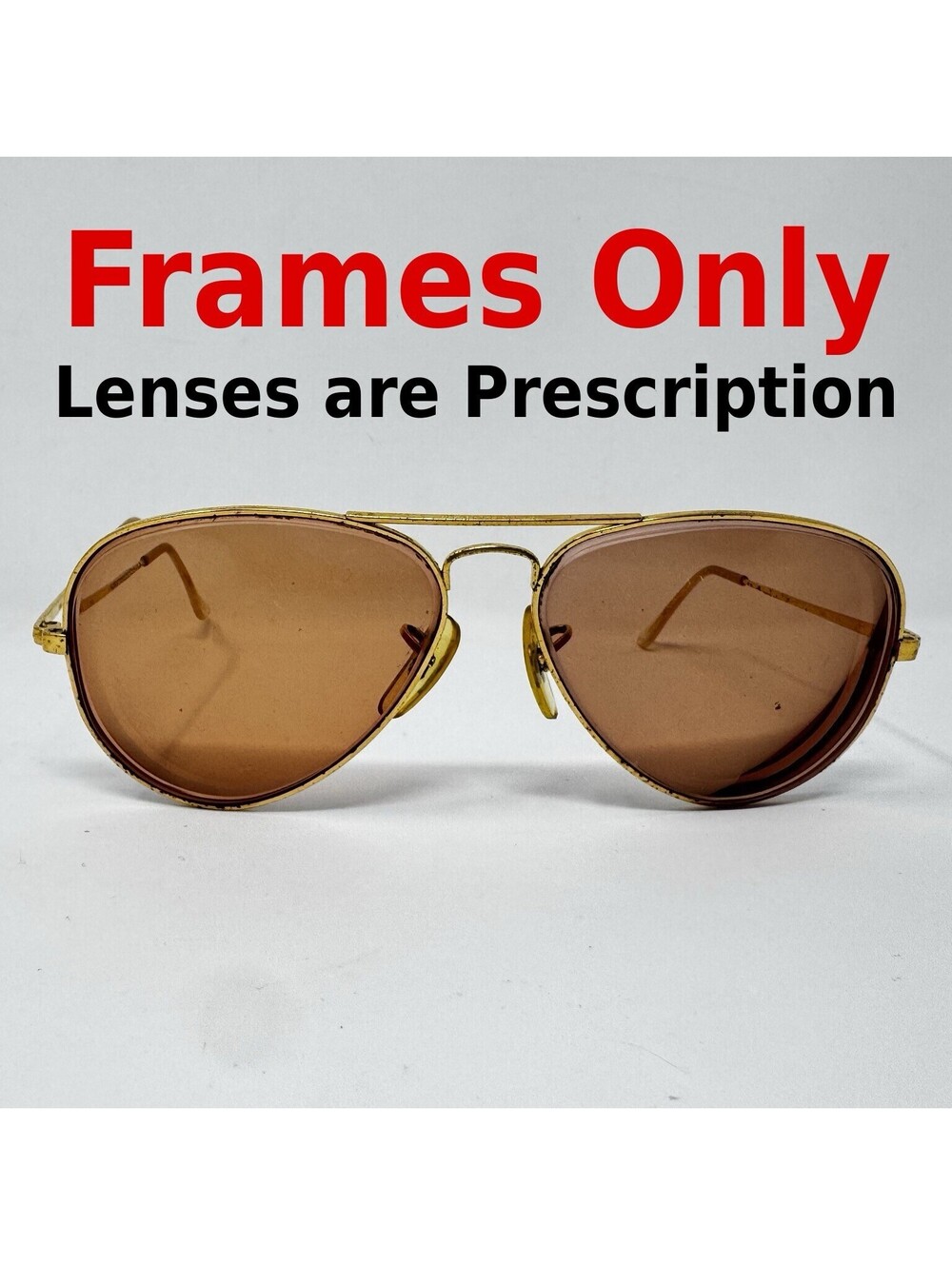 Vintage B&L Ray-Ban Aviator Gold Sunglass Frames Only 58-18-135